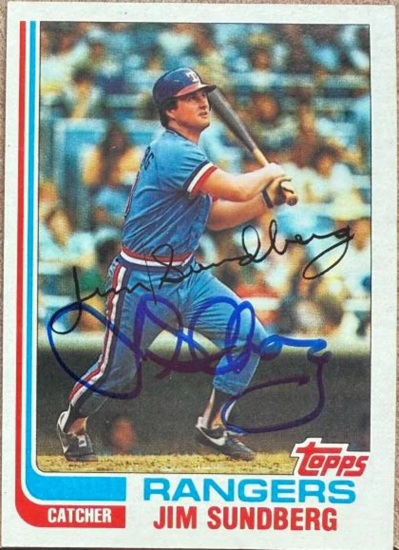 Jim Sundberg Signed 1982 Topps Baseball Card - Texas Rangers #335