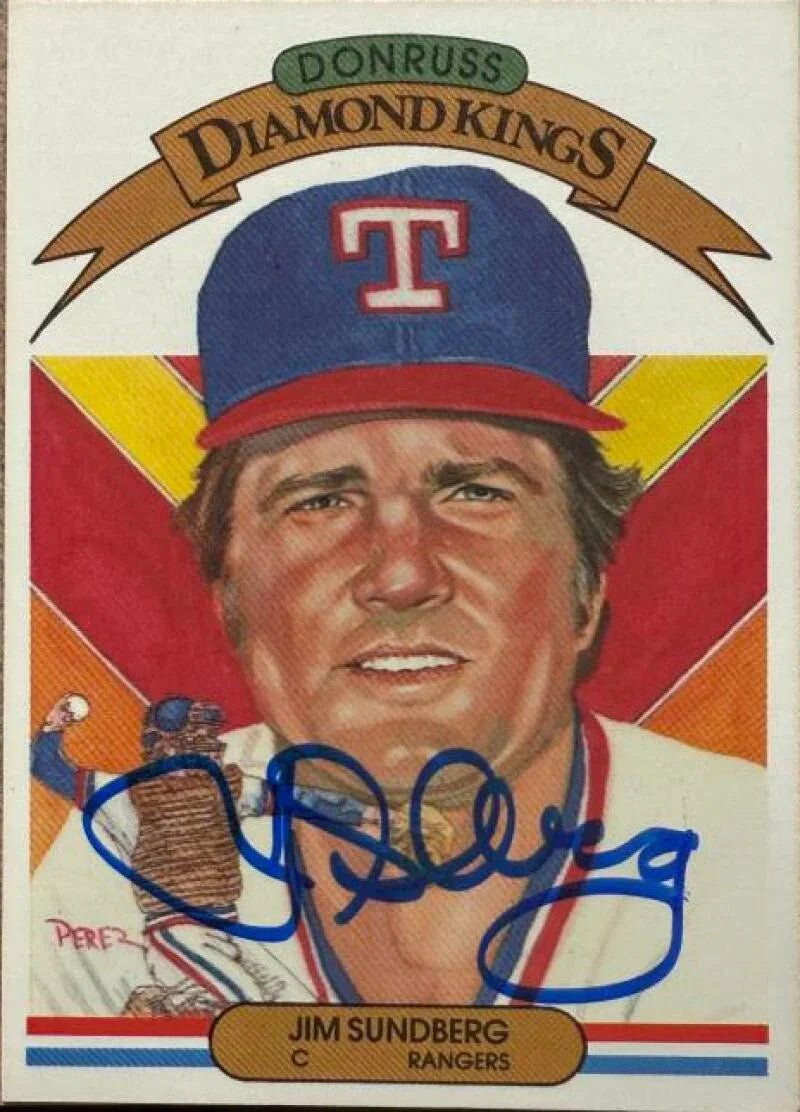 Jim Sundberg Signed 1983 Donruss Baseball Card - Texas Rangers #7 Diamond Kings
