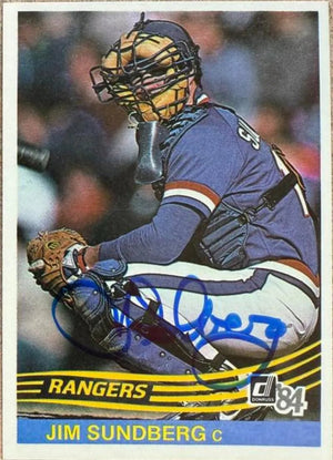 Jim Sundberg Signed 1984 Donruss Baseball Card - Texas Rangers #178