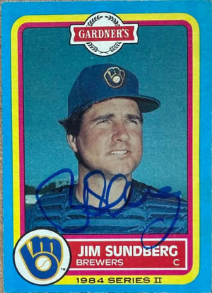 Jim Sundberg Signed 1984 Gardner's Baseball Card - Milwaukee Brewers 18 - PastPros