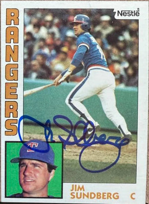 Jim Sundberg Signed 1984 Nestle Baseball Card - Texas Rangers #779
