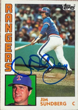 Jim Sundberg Signed 1984 Topps Tiffany Baseball Card - Texas Rangers #779