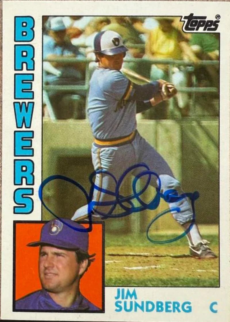 Jim Sundberg Signed 1984 Topps Tiffany Traded Baseball Card - Milwaukee Brewers #114T