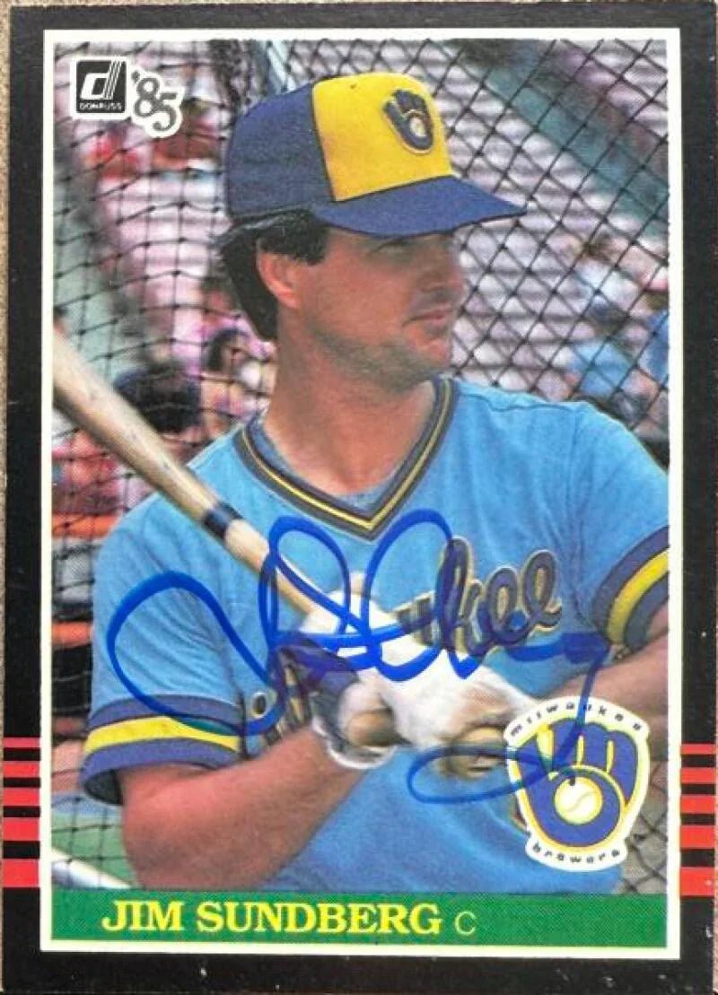 Jim Sundberg Signed 1985 Donruss Baseball Card - Milwaukee Brewers #89