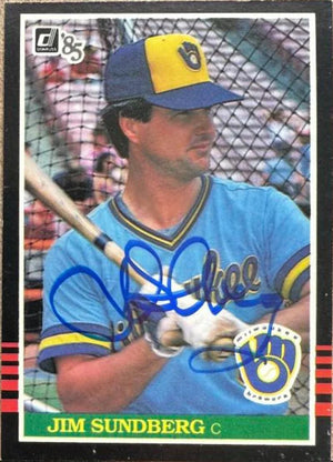 Jim Sundberg Signed 1985 Donruss Baseball Card - Milwaukee Brewers 89 - PastPros