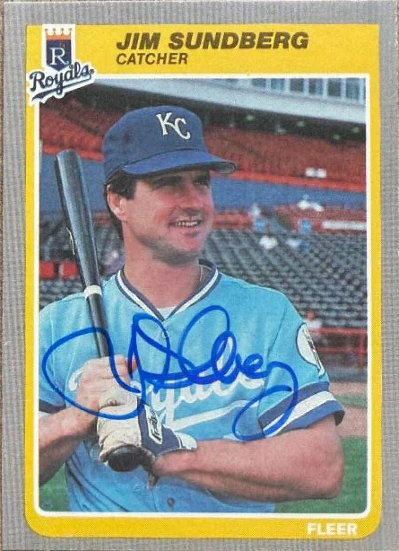 Jim Sundberg Signed 1985 Fleer Update Baseball Card - Kansas City Royals #U-113