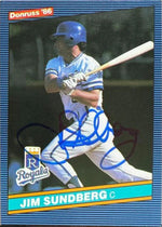 Jim Sundberg Signed 1986 Donruss Baseball Card - Kansas City Royals #277