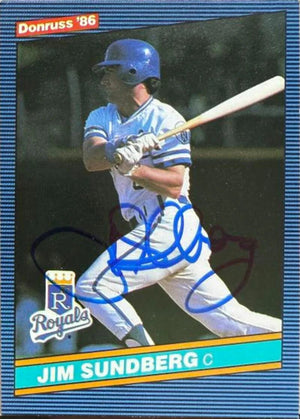 Jim Sundberg Signed 1986 Donruss Baseball Card - Kansas City Royals #277