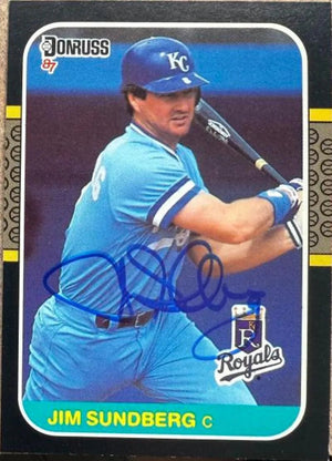 Jim Sundberg Signed 1987 Donruss Baseball Card - Kansas City Royals #280