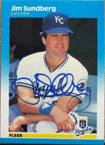 Jim Sundberg Signed 1987 Fleer Baseball Card - Kansas City Royals #382
