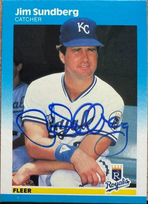 Jim Sundberg Signed 1987 Fleer Baseball Card - Kansas City Royals #382