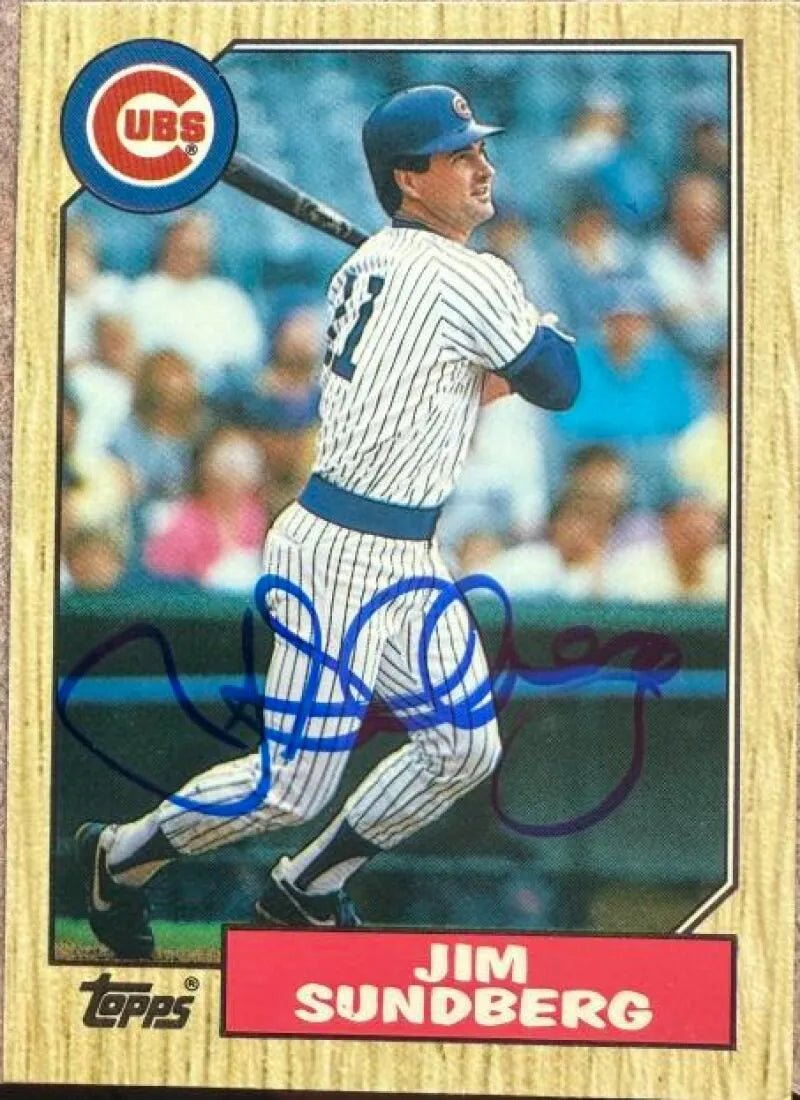 Jim Sundberg Signed 1987 Topps Traded Tiffany Baseball Card - Chicago Cubs #119T