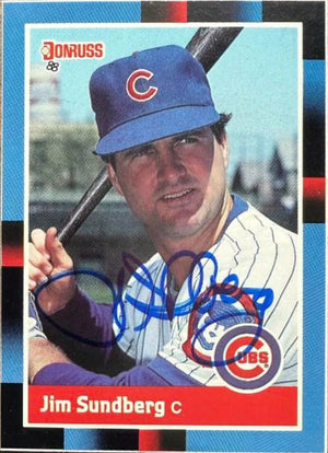 Jim Sundberg Signed 1988 Donruss Team Collection Baseball Card - Chicago Cubs #488