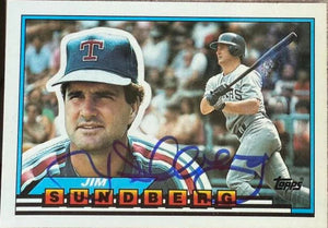 Jim Sundberg Signed 1989 Topps Big Baseball Card - Texas Rangers #103