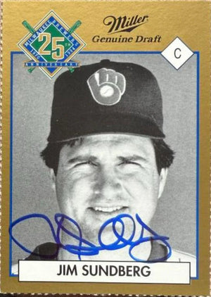 Jim Sundberg Signed 1994 Miller Lite Baseball Card - Milwaukee Brewers NNO - PastPros