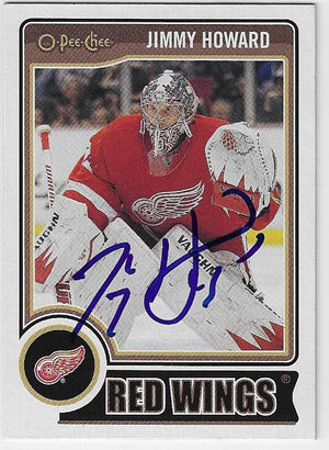 Jimmy Howard Signed 2014 - 15 O - Pee - Chee Hockey Card - Detroit Red Wings - PastPros
