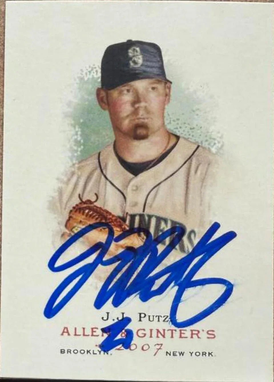 JJ Putz Signed 2007 Allen & Ginter Baseball Card - Seattle Mariners