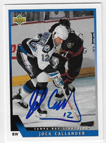 Jock Callander Signed 1993-94 Upper Deck Hockey Card - Tampa Bay Lightning