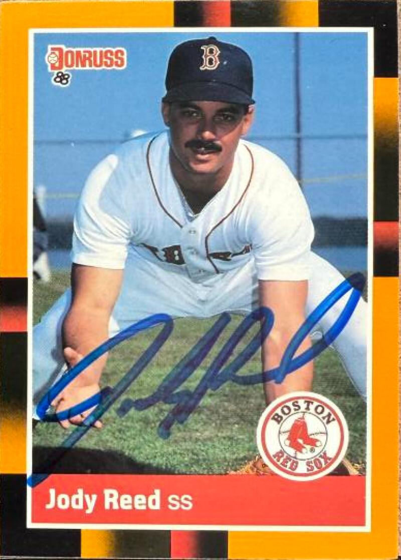 Jody Reed Signed 1988 Donruss Baseball's Best Baseball Card - Boston Red Sox #196