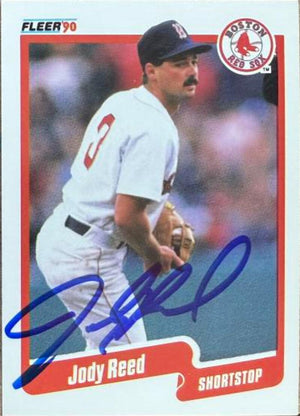 Jody Reed Signed 1990 Fleer Baseball Card - Boston Red Sox #284
