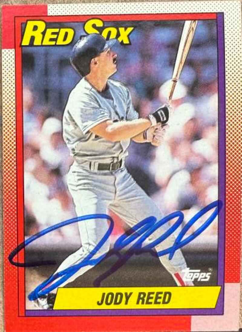 Jody Reed Signed 1990 Topps Baseball Card - Boston Red Sox #96