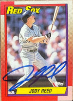Jody Reed Signed 1990 Topps Baseball Card - Boston Red Sox #96