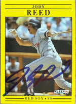 Jody Reed Signed 1991 Fleer Baseball Card - Boston Red Sox #111