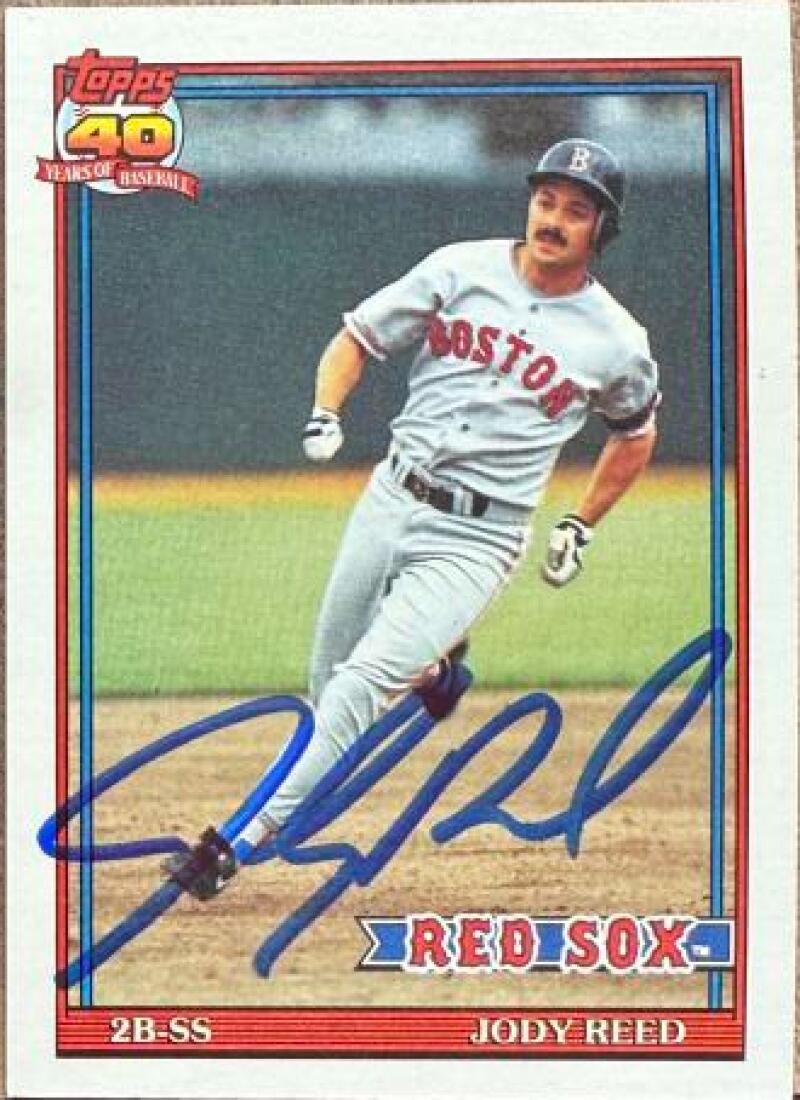 Jody Reed Signed 1991 Topps Baseball Card - Boston Red Sox #247