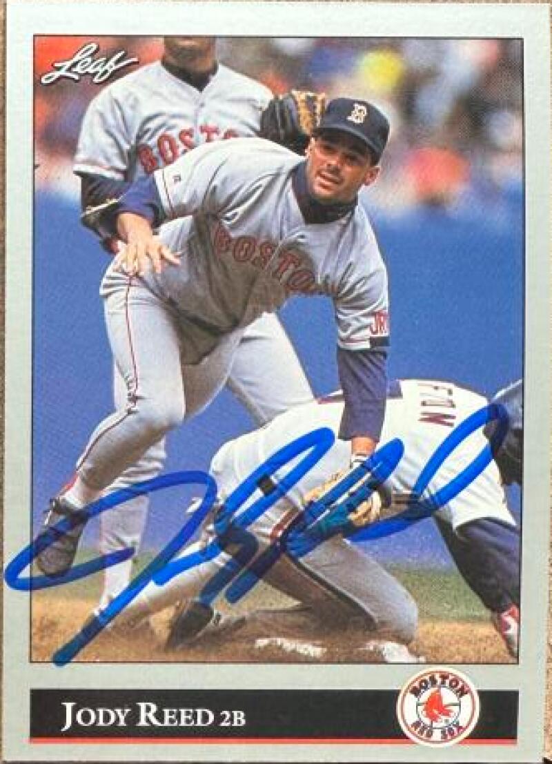 Jody Reed Signed 1992 Leaf Baseball Card - Boston Red Sox #413
