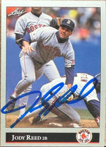 Jody Reed Signed 1992 Leaf Baseball Card - Boston Red Sox #413