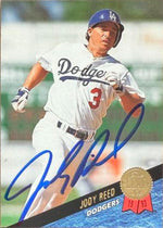 Jody Reed Signed 1993 Leaf Baseball Card - Los Angeles Dodgers #299