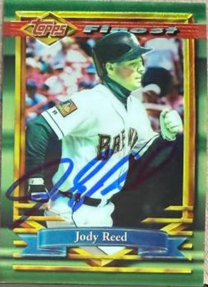 Jody Reed Signed 1994 Topps Finest Baseball Card - Milwaukee Brewers 346 - PastPros