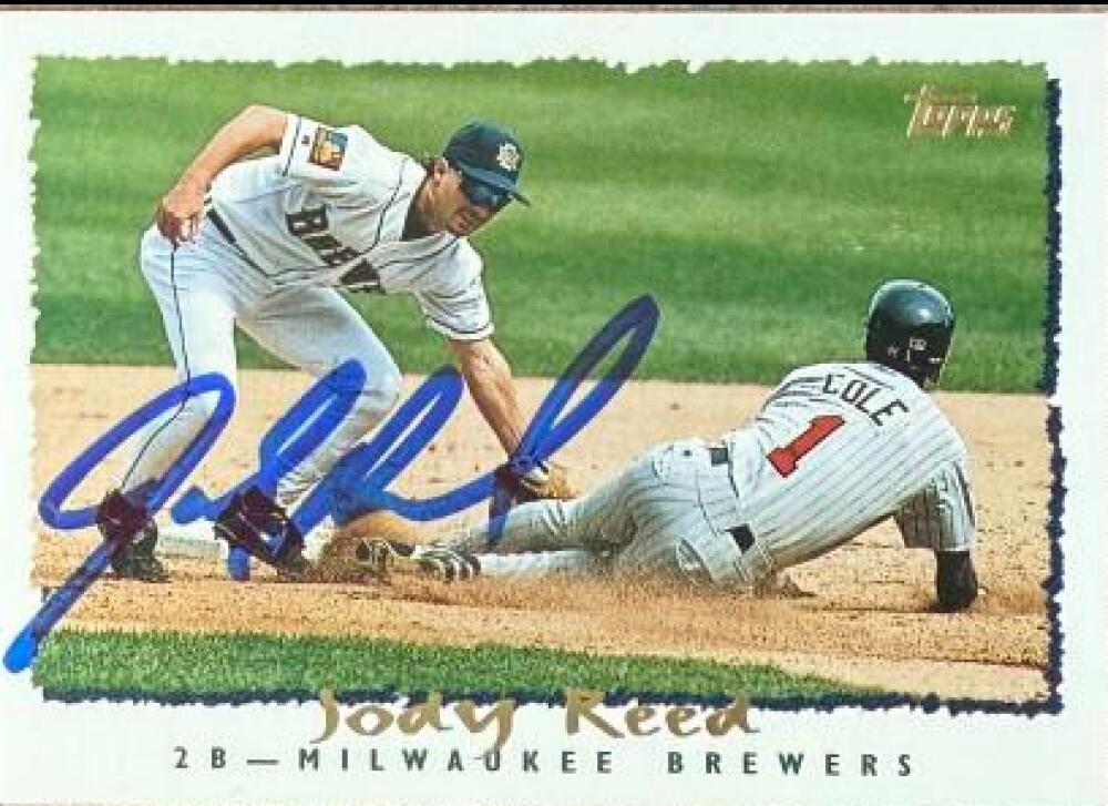 Jody Reed Signed 1995 Topps Baseball Card - Milwaukee Brewers #418