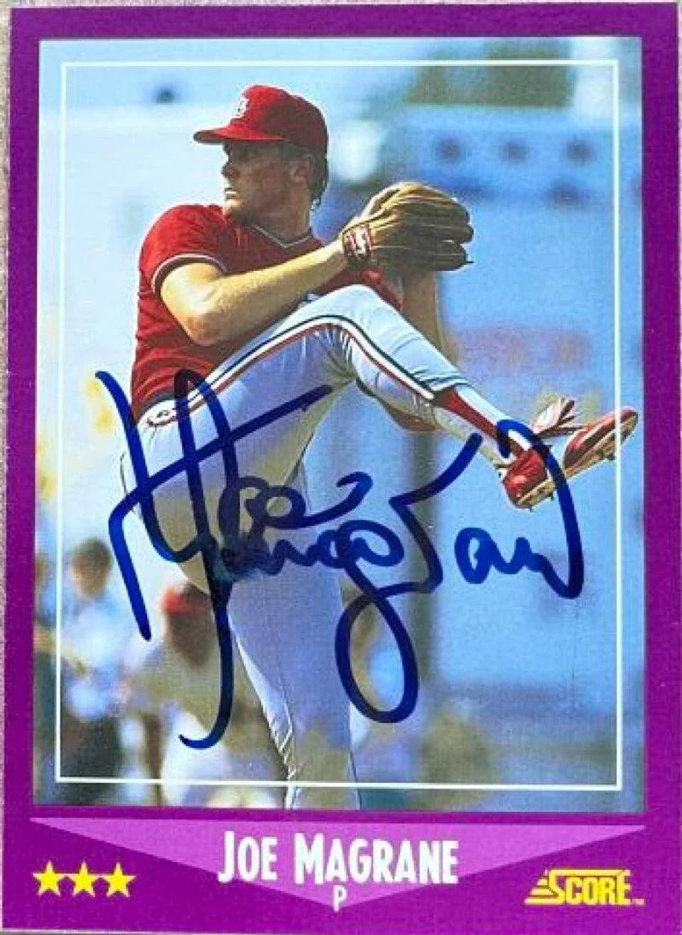 Joe Magrane Signed 1988 Score Baseball Card - St Louis Cardinals