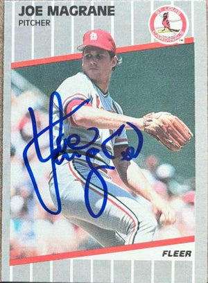 Joe Magrane Signed 1989 Fleer Baseball Card - St Louis Cardinals - PastPros