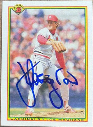 Joe Magrane Signed 1990 Bowman Baseball Card - St Louis Cardinals