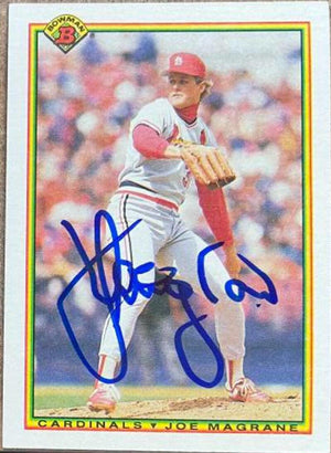 Joe Magrane Signed 1990 Bowman Baseball Card - St Louis Cardinals - PastPros