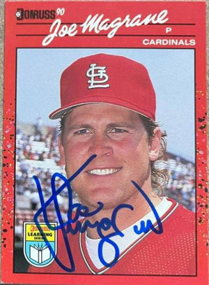 Joe Magrane Signed 1990 Donruss Learning Series Baseball Card - St Louis Cardinals