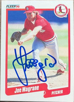Joe Magrane Signed 1990 Fleer Baseball Card - St Louis Cardinals