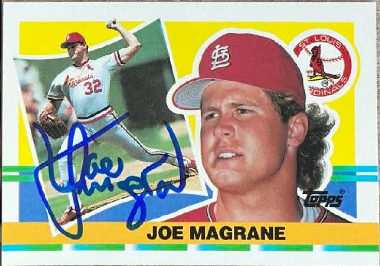 Joe Magrane Signed 1990 Topps Big Baseball Card - St Louis Cardinals