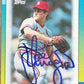 Joe Magrane Signed 1990 Topps Major League Leader Mini Baseball Card - St Louis Cardinals