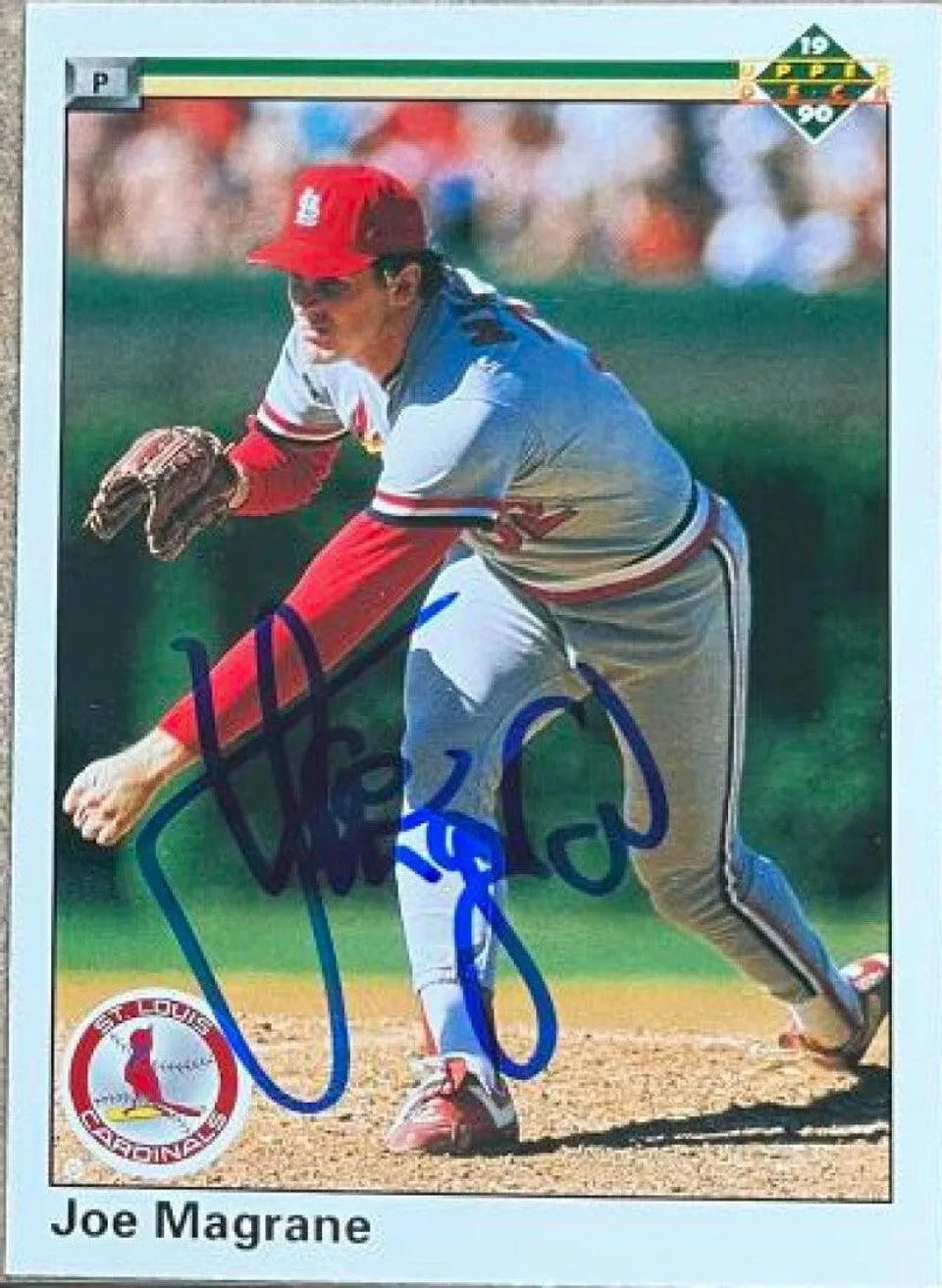 Joe Magrane Signed 1990 Upper Deck Baseball Card - St Louis Cardinals
