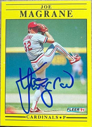 Joe Magrane Signed 1991 Fleer Baseball Card - St Louis Cardinals - PastPros