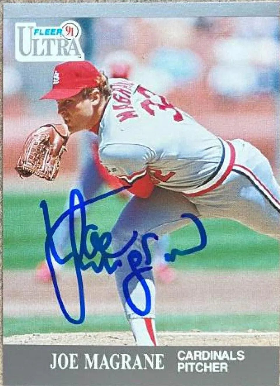 Joe Magrane Signed 1991 Fleer Ultra Baseball Card - St Louis Cardinals