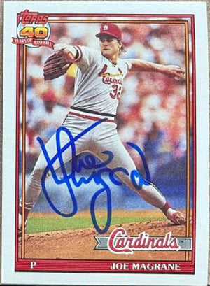 Joe Magrane Signed 1991 Topps Baseball Card - St Louis Cardinals