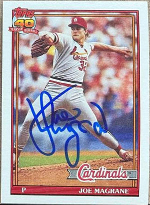 Joe Magrane Signed 1991 Topps Baseball Card - St Louis Cardinals - PastPros