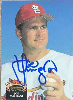 Joe Magrane Signed 1992 Stadium Club Baseball Card - St Louis Cardinals - PastPros