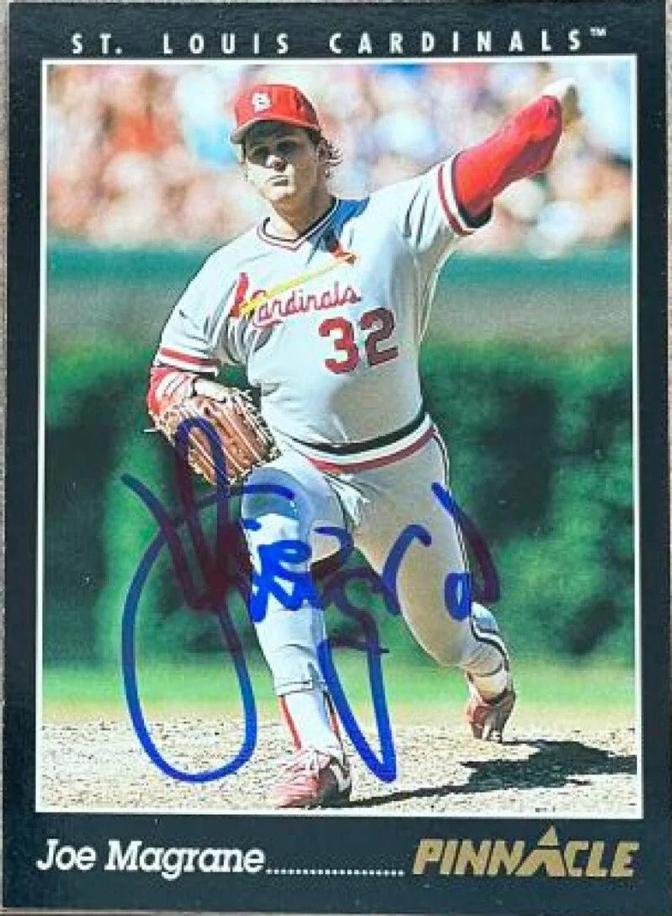 Joe Magrane Signed 1993 Pinnacle Baseball Card - St Louis Cardinals