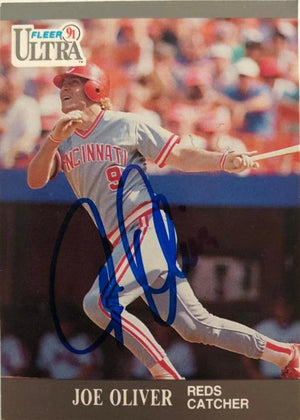 Joe Oliver Signed 1991 Fleer Ultra Baseball Card - Cincinnati Reds