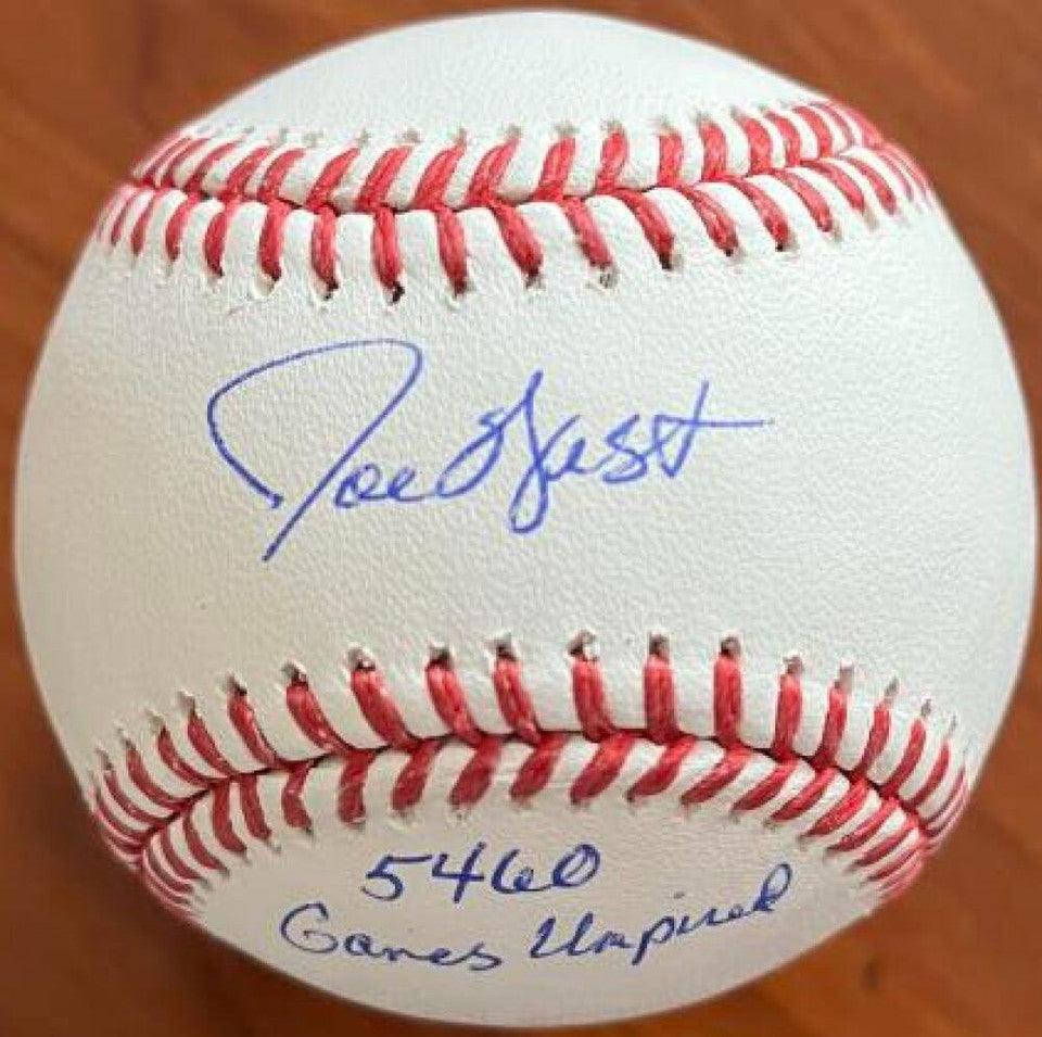 Joe West Signed ROMLB Baseball Inscribed 5460 Games Umpired - PastPros